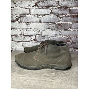 Eddie Bauer Green Brown Suede Leather Mid Lace Up Desert Boots Men 11.5M US/46EU